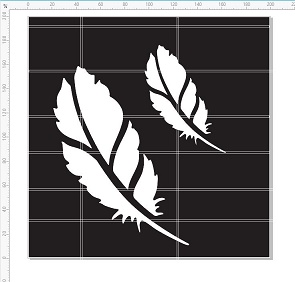 Feather stencil 8x8 or 200 x 200mm